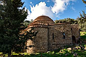 Hania - Inland from Kolimbari. The church of Mihal Arhngelos Episkop with its concentric stepped dome unique in Crete.